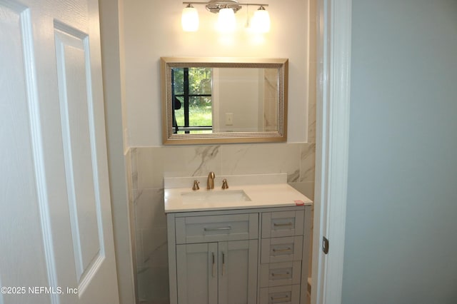 2242 Lake Lucina Dr, Jacksonville, FL 32211 - bathroom featuring vanity and tile walls