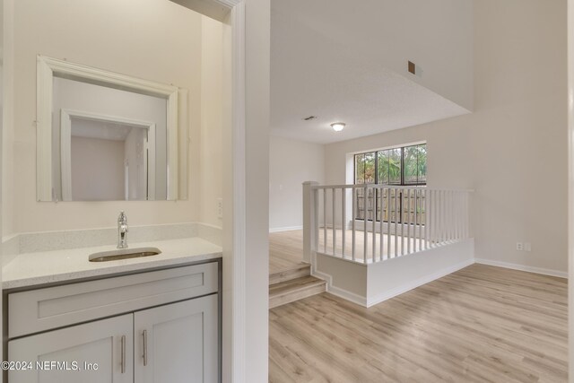 1701 Wood Hill Pl Unit 1701, Jacksonville, FL 32256 - bathroom with wood finished floors, baseboards, and vanity