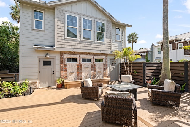 520 E Coast Dr, Atlantic Beach, FL 32233 - wooden deck with outdoor lounge area
