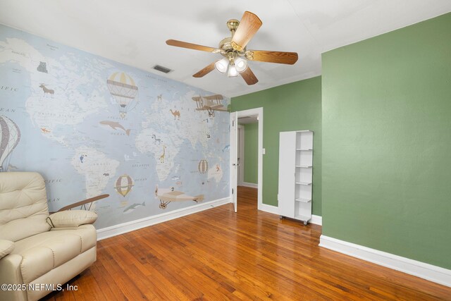 3712 Trask St, Jacksonville, FL 32205 - unfurnished room featuring ceiling fan, wood finished floors, and baseboards