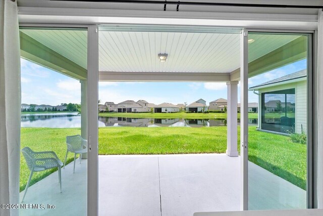 1828 Amberly Dr, Middleburg, FL 32068 - entryway with a water view, a residential view, and healthy amount of natural light