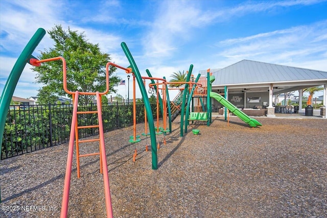 1828 Amberly Dr, Middleburg, FL 32068 - community jungle gym with fence and a ceiling fan