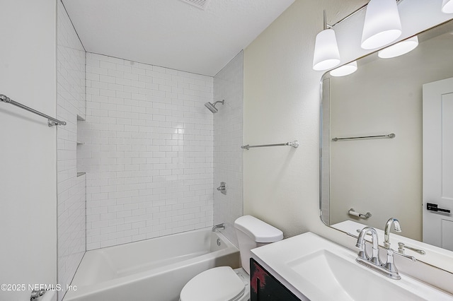 8198 Paul Jones Dr, Jacksonville, FL 32208 - bathroom featuring toilet, vanity, and shower / washtub combination