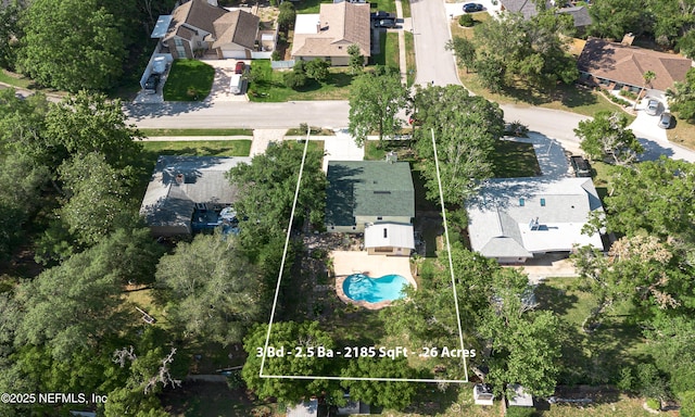 5325 Julington Ridge Dr S, Jacksonville, FL 32258 - aerial perspective of suburban area featuring property boundaries highlighted and a pool area