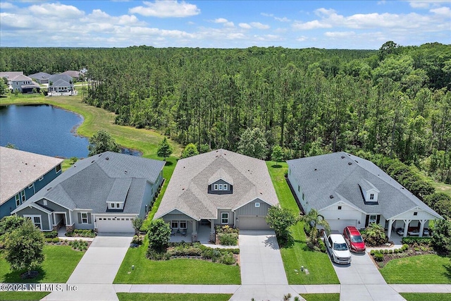 529 Crosswater Lake Dr, Ponte Vedra, FL 32081 - aerial view of residential area with a heavily wooded area and a large body of water