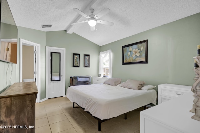 1695 Northglen Cir, Middleburg, FL 32068 - bedroom with light tile patterned floors, a textured ceiling, and ceiling fan
