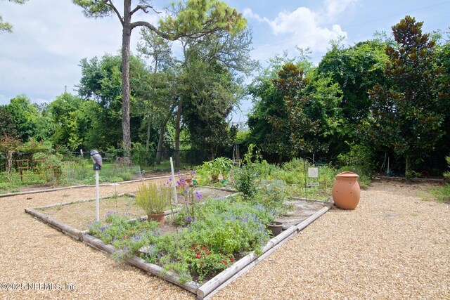 4300 S Beach Pkwy Unit 4306, Jacksonville Beach, FL 32250 - view of yard featuring a vegetable garden and fence