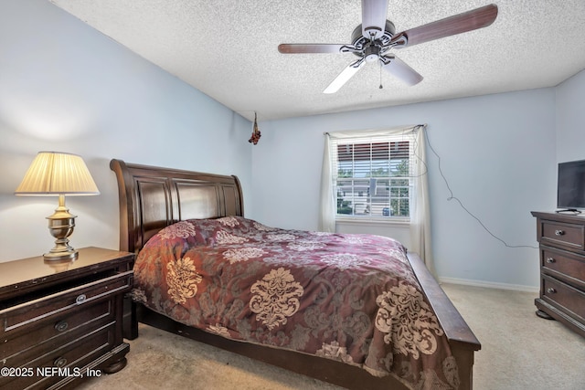 1522 Sand Dollar Cir, Neptune Beach, FL 32266 - bedroom featuring light carpet, a textured ceiling, and a ceiling fan