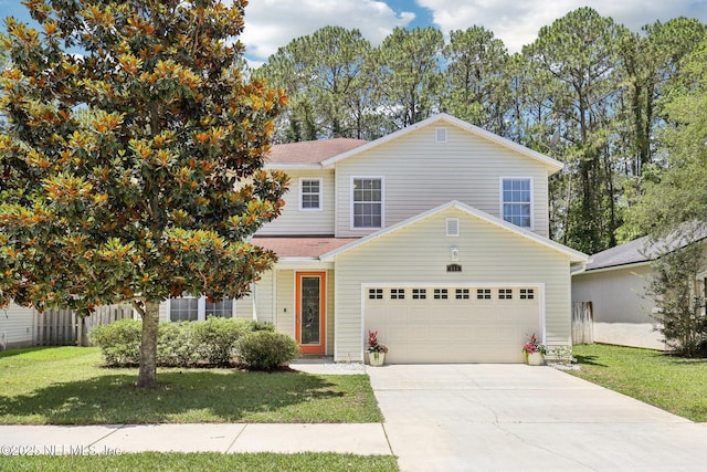 864 Collinswood Dr W, Jacksonville, FL 32225 - traditional home with a front yard, concrete driveway, and roof with shingles