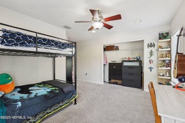 864 Collinswood Dr W, Jacksonville, FL 32225 - bedroom with carpet flooring, baseboards, ceiling fan, and recessed lighting