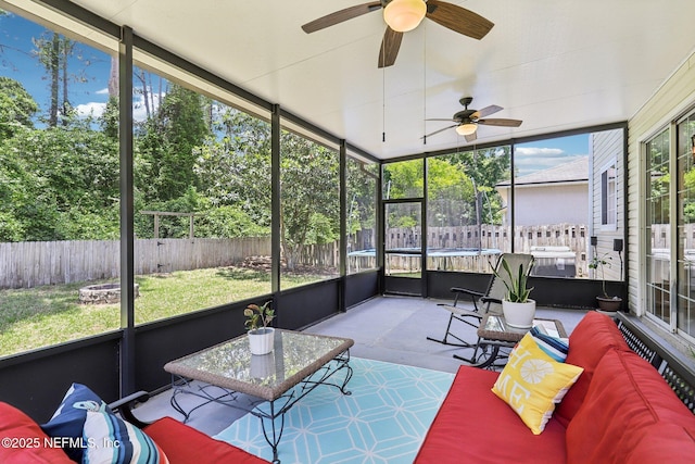 864 Collinswood Dr W, Jacksonville, FL 32225 - sunroom with a ceiling fan