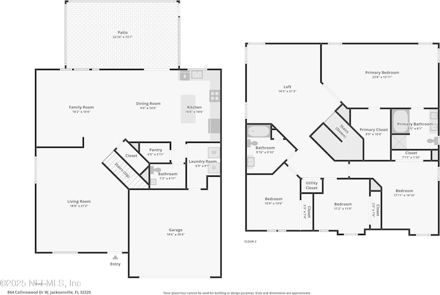 864 Collinswood Dr W, Jacksonville, FL 32225 - floor plan / room layout