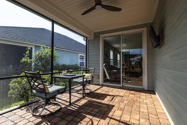 497 Convex Ln, Saint Augustine, FL 32095 - sunroom with a ceiling fan