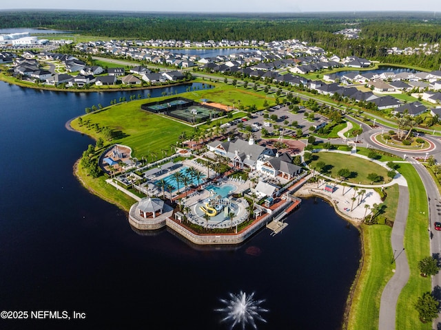 497 Convex Ln, Saint Augustine, FL 32095 - aerial view of residential area featuring a large body of water and a heavily wooded area