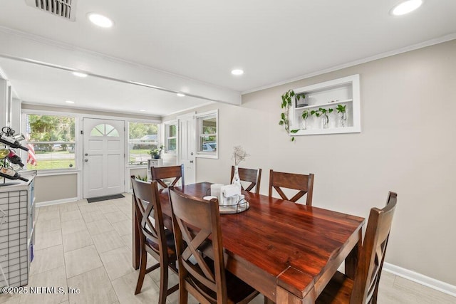 6500 Altama Rd, Jacksonville, FL 32216 - dining room with recessed lighting, baseboards, and ornamental molding