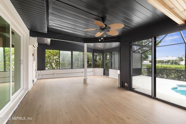13 Clarendon Ct S, Palm Coast, FL 32137 - unfurnished sunroom featuring an AC wall unit