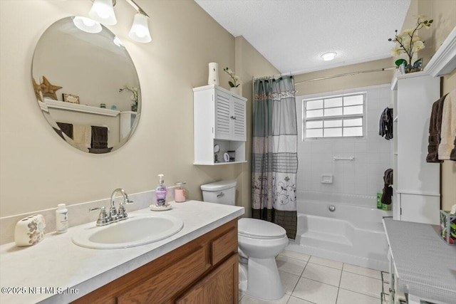 1275 Pirates Cove Ln, Fleming Island, FL 32003 - full bath with toilet, vanity, shower / bathtub combination with curtain, and tile patterned floors