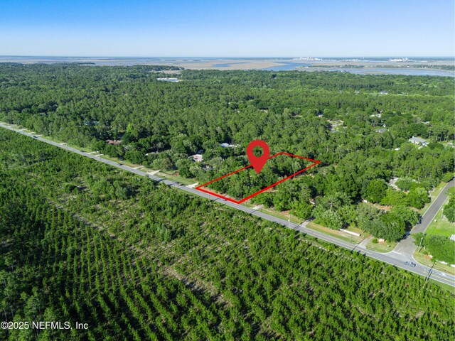 96428 Chester Rd, Yulee, FL 32097 - aerial overview of property's location with a forest and property boundaries highlighted