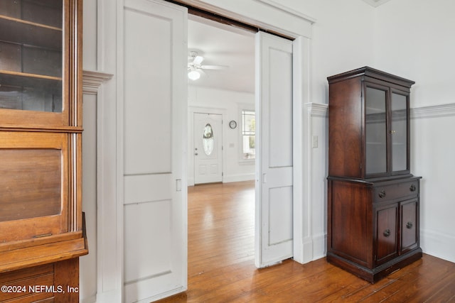 2143 Myra St, Jacksonville, FL 32204 - detailed view of wood finished floors and a ceiling fan