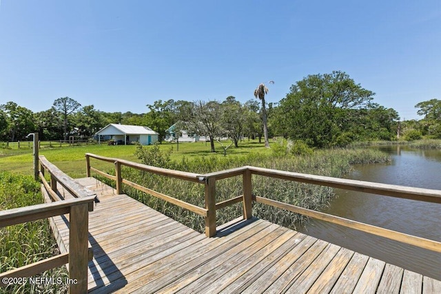 3060 Lewis Speedway, Saint Augustine, FL 32084 - dock area with a water view and a yard