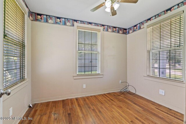 3060 Lewis Speedway, Saint Augustine, FL 32084 - unfurnished room with a ceiling fan, wood finished floors, and baseboards