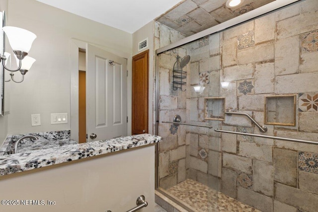 3060 Lewis Speedway, Saint Augustine, FL 32084 - full bathroom featuring tiled shower and vanity