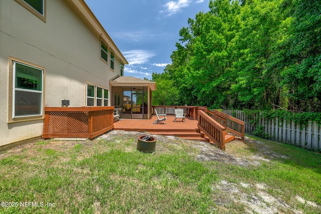 274 Colorado Springs Way, Saint Augustine, FL 32092 - view of yard with a wooden deck and a fire pit