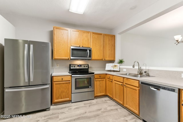 7990 Baymeadows Rd Unit 2404, Jacksonville, FL 32256 - kitchen featuring appliances with stainless steel finishes, a sink, light wood finished floors, and light countertops