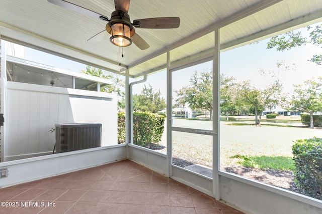 7990 Baymeadows Rd Unit 2404, Jacksonville, FL 32256 - unfurnished sunroom featuring healthy amount of natural light and ceiling fan