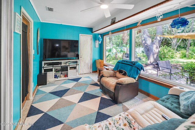 723 Montego Rd W, Jacksonville, FL 32216 - living room with a ceiling fan
