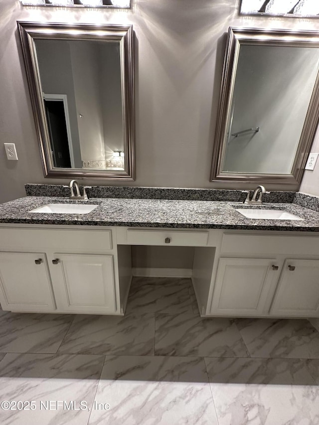 1456 Greenway Pl, Fleming Island, FL 32003 - full bathroom with marble look tile flooring and vanity