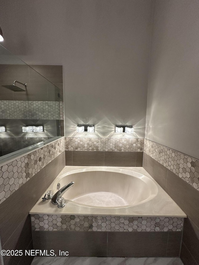 1456 Greenway Pl, Fleming Island, FL 32003 - bathroom with a garden tub and tiled shower