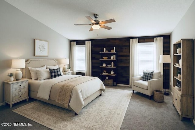 1456 Greenway Pl, Fleming Island, FL 32003 - carpeted bedroom with vaulted ceiling and a ceiling fan