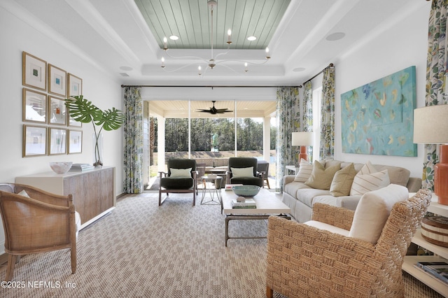 44 Sea Grn Way, Ponte Vedra, FL 32081 - carpeted living area featuring a raised ceiling