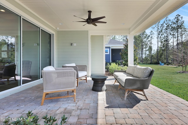 44 Sea Grn Way, Ponte Vedra, FL 32081 - view of patio featuring a ceiling fan and an outdoor living space