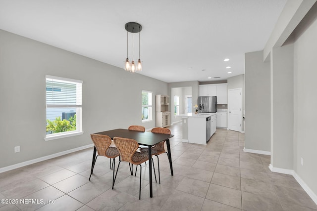 328 Clarys Run, Saint Augustine, FL 32092 - dining room with baseboards, light tile patterned floors, and recessed lighting