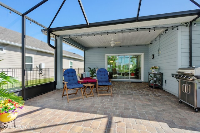 267 Ash Breeze Cv, Saint Augustine, FL 32095 - view of patio featuring a ceiling fan and a lanai