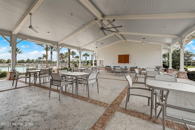 267 Ash Breeze Cv, Saint Augustine, FL 32095 - view of patio featuring a ceiling fan and outdoor dining space