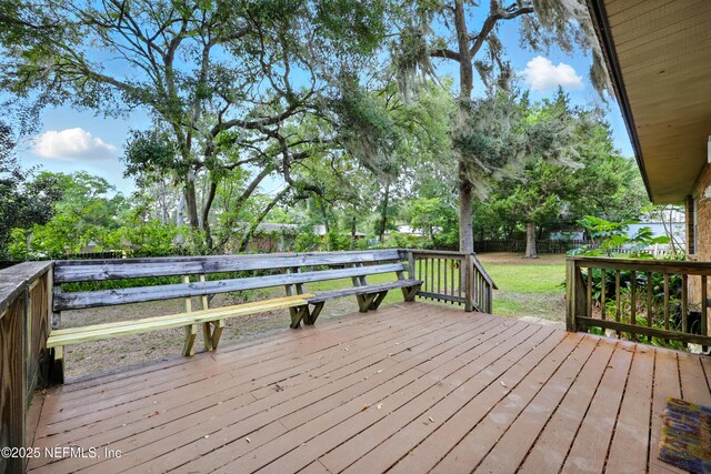 7704 Clover Ln, Keystone Heights, FL 32656 - wooden terrace featuring a fenced backyard