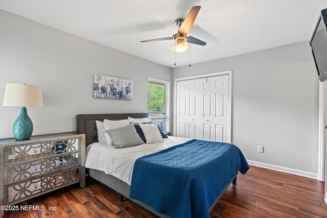 595 Glasgow Ct, Orange Park, FL 32073 - bedroom featuring baseboards, wood finished floors, a closet, and ceiling fan