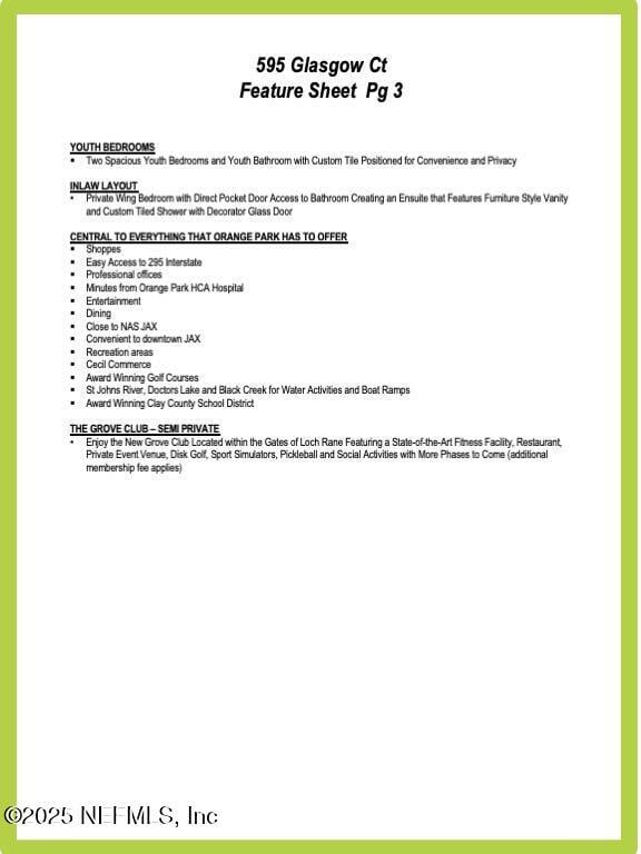 595 Glasgow Ct, Orange Park, FL 32073 - view of a document