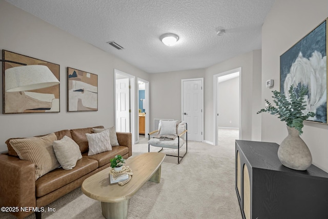 13759 Wingfield Pl, Jacksonville, FL 32224 - living area featuring light carpet, a textured ceiling, and baseboards