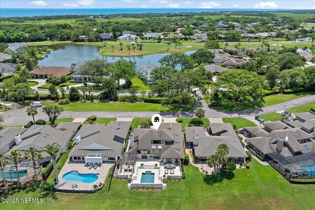 57 Village Walk Dr, Ponte Vedra Beach, FL 32082 - aerial view of residential area with a large body of water and a pool