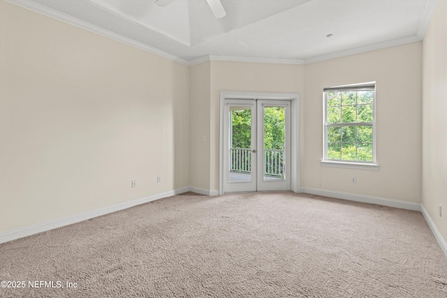 100 Bermuda Bay Cir Unit 104, Ponte Vedra Beach, FL 32082 - carpeted spare room with crown molding, ceiling fan, and baseboards