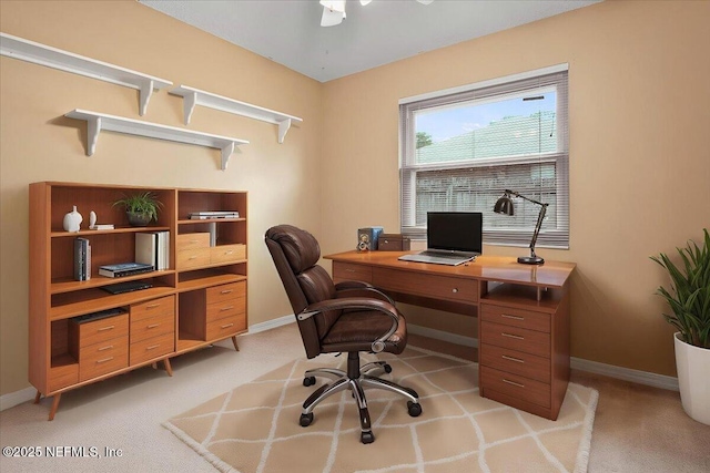 905 Ridgeway Ct, Orange Park, FL 32065 - home office featuring light carpet and baseboards