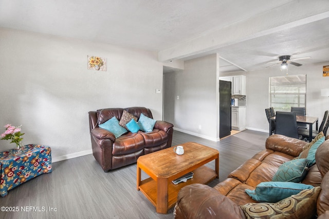 4357 Trenton Dr S, Jacksonville, FL 32209 - living room with light wood finished floors, baseboards, and a ceiling fan
