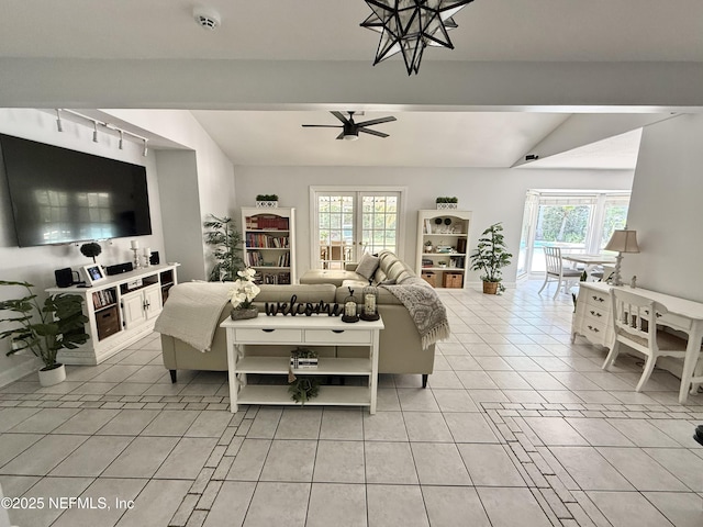 12753 Burning Tree Ln W, Jacksonville, FL 32223 - living room with healthy amount of natural light, light tile patterned floors, and ceiling fan