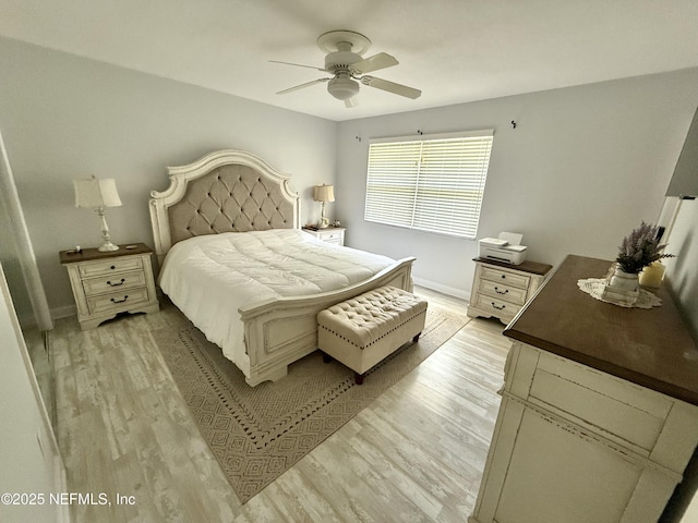 12753 Burning Tree Ln W, Jacksonville, FL 32223 - bedroom featuring light wood finished floors, ceiling fan, and baseboards