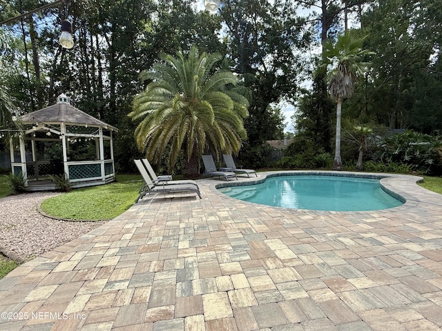 12753 Burning Tree Ln W, Jacksonville, FL 32223 - outdoor pool with a gazebo and a patio area