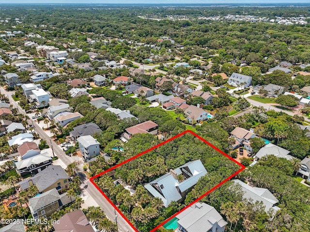 1927 Beachside Ct, Atlantic Beach, FL 32233 - aerial view of residential area featuring property boundaries highlighted